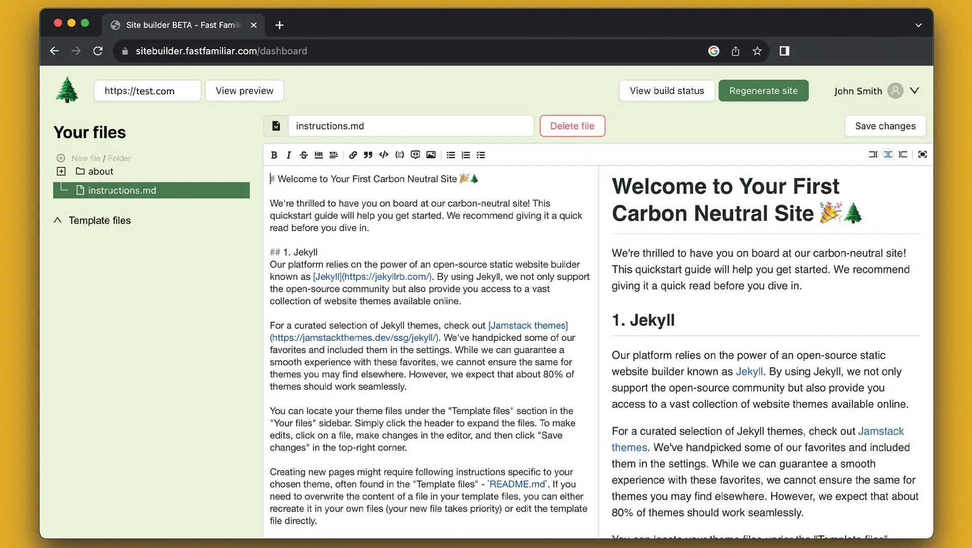 Fast Familiar have created a digital climate action site builder: a tool which lets you build a website which does not have a carbon footprint.