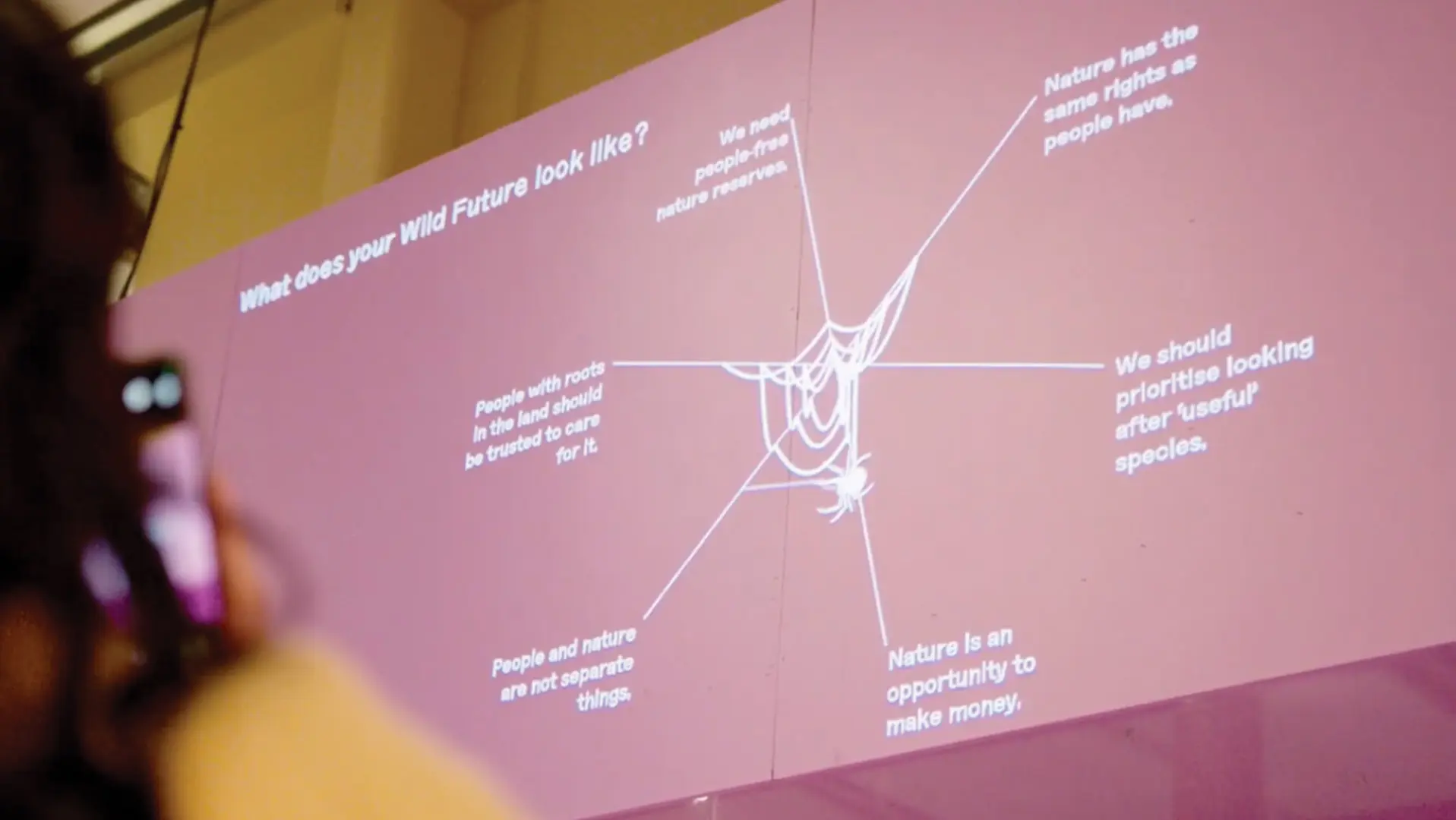 Wild interactive is the culmination of Manchester Museum’s Wild exhibition. It uses a personality-test style quiz to help visitors explore how personal values shape perceptions of nature and wildness.